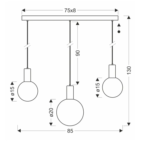 Potrójna lampa wisząca TESTA beżowa biała 33-51110 3xG9 kule nad stół