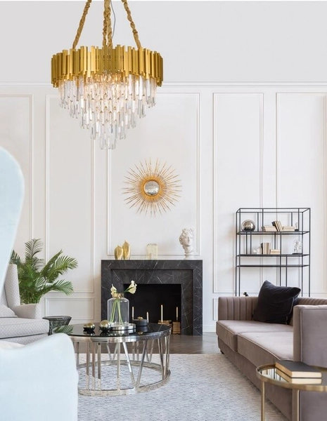 Nowoczesna lampa wisząca Campana złoty żyrandol do pokoju