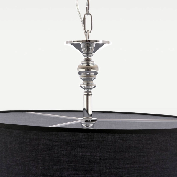 Abażurowa LAMPA wisząca ABU DHABI P05697CH-BK Cosmolight klasyczny zwis na łańcuchu czarna
