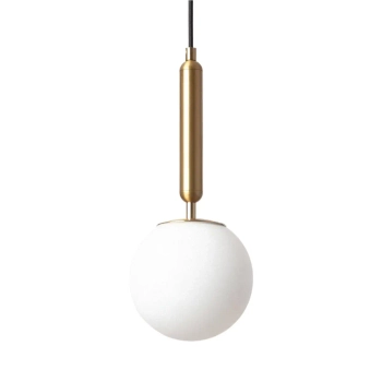 Okrągła lampa wisząca Sigma ABR-LWSO-15S kulista biała złota