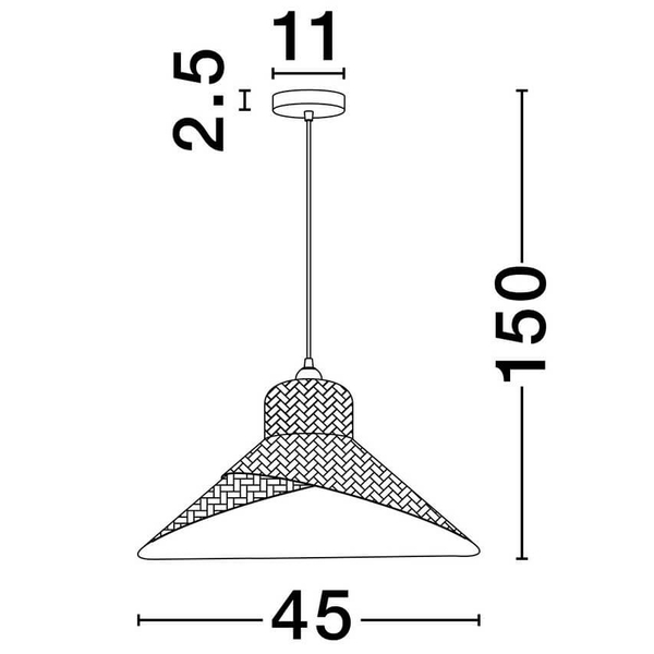 Jadalniana lampa wisząca MONSEFU LE44859 ekologiczna kapelusz naturalna czarna
