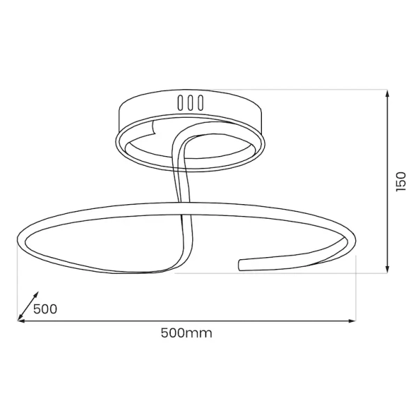 Lampa sufitowa do sypialni DELTA ML1174 LED 30W 4000K czarny