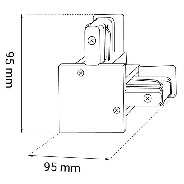 Łącznik L do szyny podtynkowej 1-faz 6346 BROSline metalowy biały