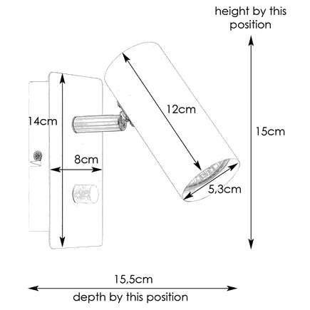 Regulowana LAMPA ścienna BARCELONA 107345 Markslojd metalowa OPRAWA kinkiet tuba industrialna czarna