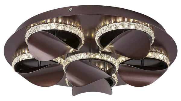 Glamour LAMPA plafon CAPRIANA 5051 Rabalux sufitowa OPRAWA metalowa LED 36W 4000K plafoniera pierścienie z kryształkami brązowe