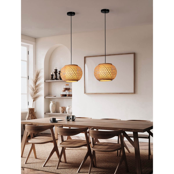 Lampa zwisająca do kuchni REQUENA LE44861 pleciona ekologiczna naturalna