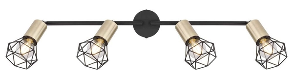 Lampa sufitowa ruchoma Xara 54802S-4AB listwa czarna mosiądz