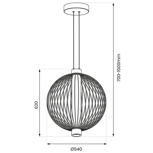 Lampa zawieszana Kyoto ML0527 Milagro LED 39W 3000K kula czarny