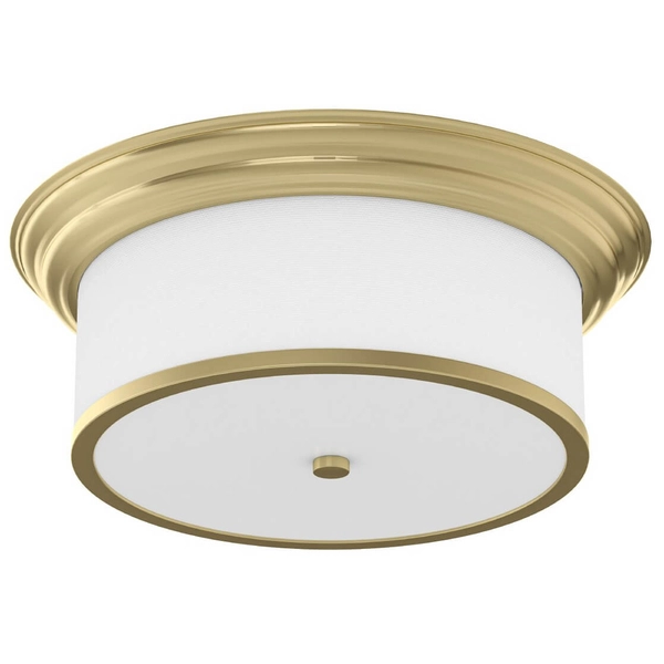 Plafon z materiału Famburo okrągła lampa przysufitowa złota