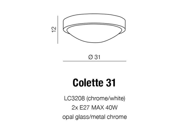 Łazienkowy plafon Colette AZ1311 Azzardo IP44 biały chrom