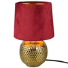 Abażurowa LAMPA stołowa EUDORA DL010-50821 RL Light stojąca LAMPKA nocna na biurko ceramiczna czerwona złota