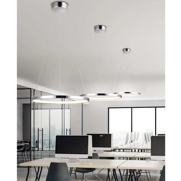 Lampa wisząca LUNE 31-64592 metalowa LED 18W 4000K pierścień ring chrom