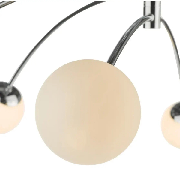 Molekułowa lampa sufitowa PUGLIA  chromowana szklana G9 6-punktowa do jadalni PUG6450