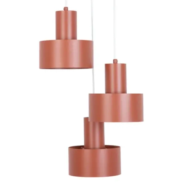 Metalowa lampa wisząca Rif 3 41167 do jadalni tuba ceglana