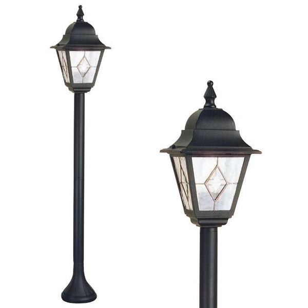 Stojąca LAMPA ogrodowa Norfolk NR4-BLK Elstead zewnętrzna OPRAWA industrialna latarnia outdoor IP43 czarna przezroczysta