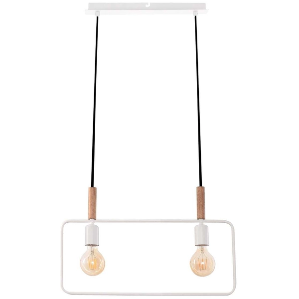 Loftowa lampa wisząca 32-73549 prostokątny zwis metalowa ramka biała