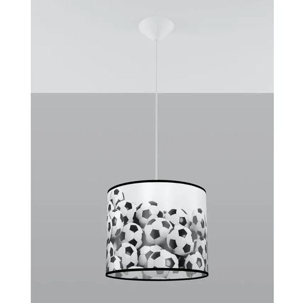 Lampa zwis do pokoju dziecka Piłka SL.1426 Sollux abażur czarna biała