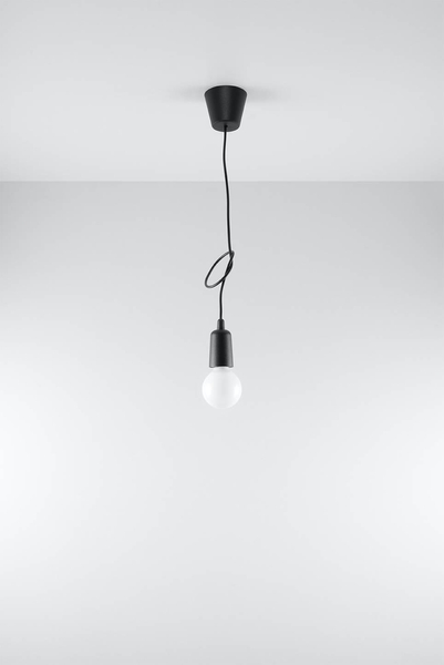 Wisząca LAMPA industrialna SL.0572 OPRAWKA na żarówkę zwis kabel przewód czarna