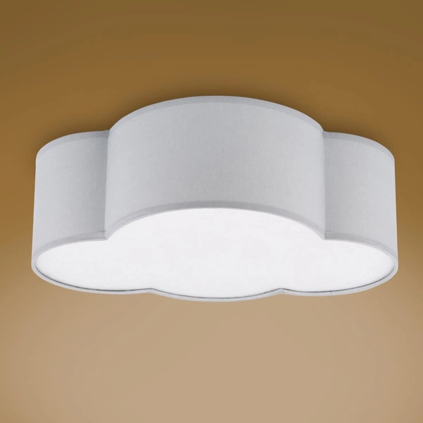 Sufitowa lampa kula Cloud 3144 TK Lighting z tkaniny metalowa biała szara