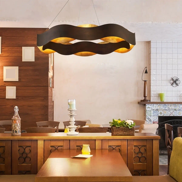 Lampa wisząca Vaughan QN-VAUGHAN-P-L-BRZ-GD LED 105W 3000K brązowa złota