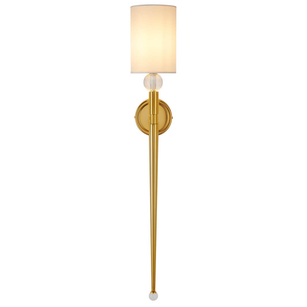 Salonowa lampa na ścianę DAMA ST-8436 GB-CE z abażurem złoty biały