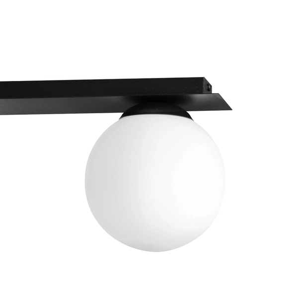 Nowoczesna lampa sufitowa Albio K-4135 Kaja czarna listwa ball do przedpokoju