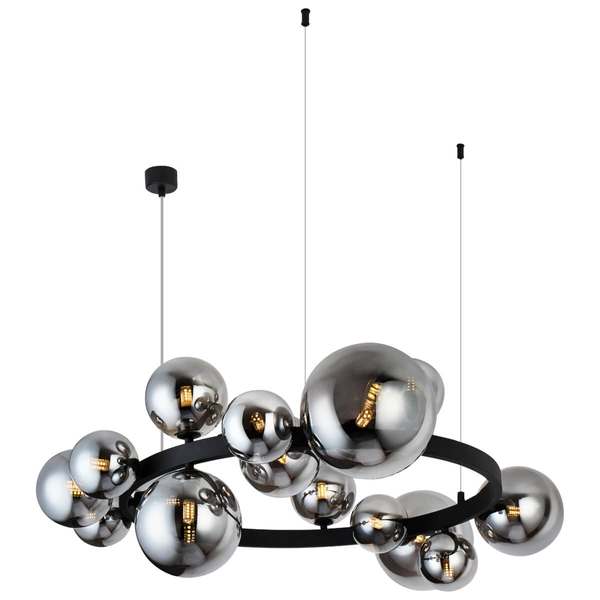 Zwisowa lampa kulista BUBBLES AZ5875+AZ5879 balls czarny przydymiony