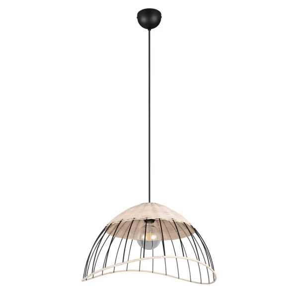 Ratanowa lampa wisząca SANDRINE R36211032 czarny naturalny