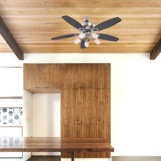 Lampowentylator Jerry 0337 drewniany do sypialni nad łóżko chrom