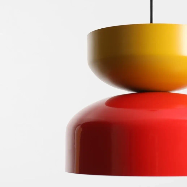 Wisząca lampa nad blat Tula 1132G19_14_C do salonu czerwona żółta