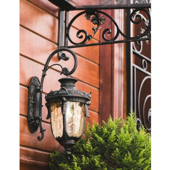 Ogrodowa LAMPA ścienna Philadelphia PH2-M-OB Elstead elewacyjna OPRAWA zewnętrzny kinkiet outdoor IP44 brąz bursztynowy