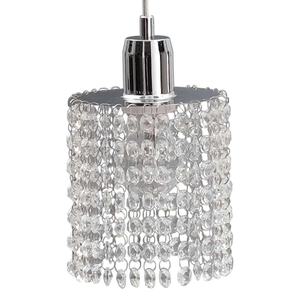 LAMPA wisząca KET538 metalowa OPRAWA glamour ZWIS na listwie chrom srebrny