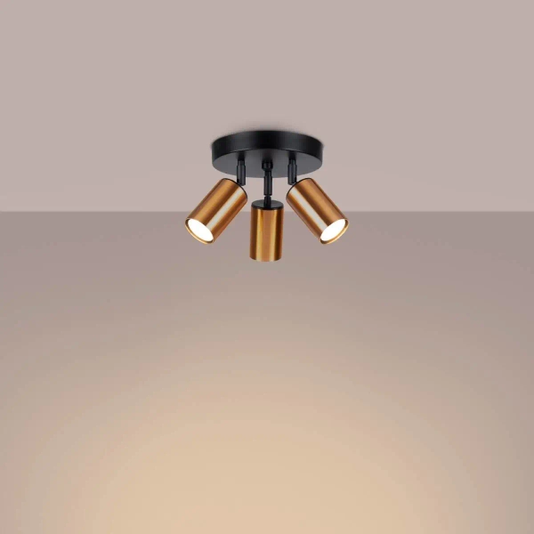 Sypialniana lampa sufitowa Winx SL.1377 z regulacją tubka miedziana czarna