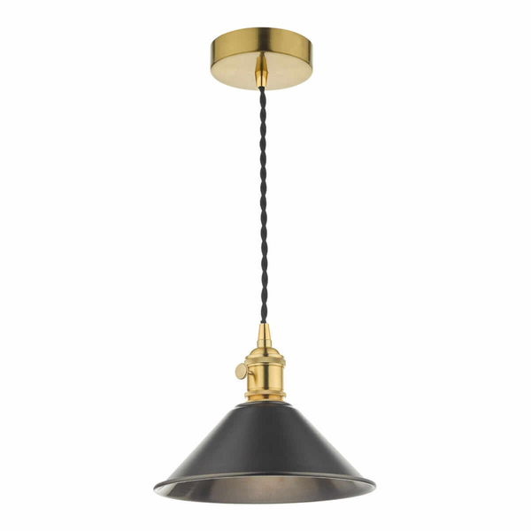 Metalowa lampa wisząca Hadano HAD0140-02 Dar Lighting złota cyna czarna
