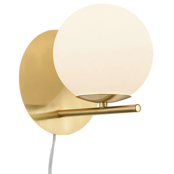 Loftowa LAMPA ścienna NYXIS DL108202000 Trio szklana OPRAWA kinkiet kula mosiądz biała