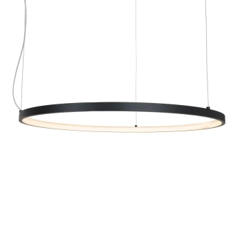 Wisząca lampa ring VISUAL czarna P0656 1xLED 22W 3000K IP44 nad wyspę