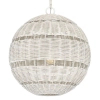 Kulista lampa wisząca Lindendale QZ-LINDENDALE-P-AWH okrągła rattan biały