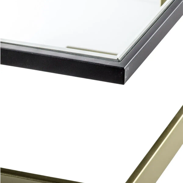 Szklana konsola do salonu Ardella 5059413405242 czarny złoty