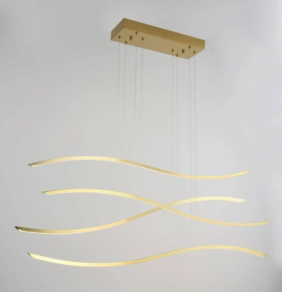 Wisząca lampa nowoczesna Waves wstęgi LED 70W 3000K złota