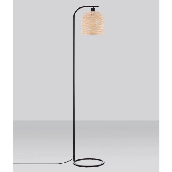 Podłogowa lampa TALITAS LE44513 ekologiczna eco naturalna czarna