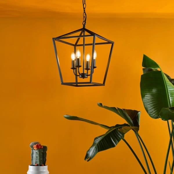 Łańcuchowa wisząca lampa Fionn FIO0422 metalowa vintage czarna