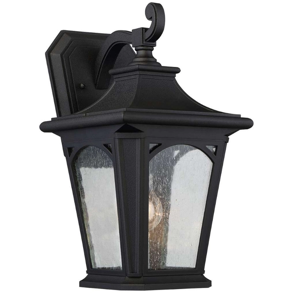 Zewnętrzna LAMPA ścienna Bedford QZ-BEDFORD2-M Elstead QUOIZEL elewacyjna OPRAWA ogrodowa retro outdoor IP44 czarna przezroczysta