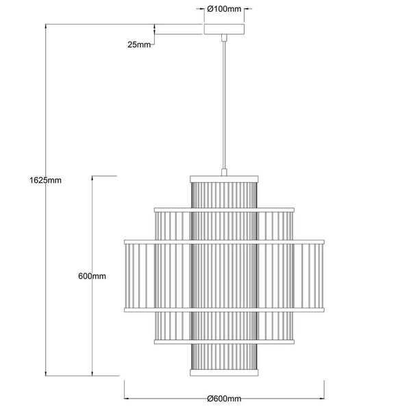 Lampa wisząca ratanowa Stela LP-2026/1P japandi do salonu beżowa