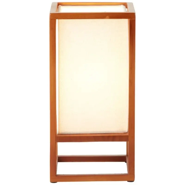 Drewniana lampka nocna Seaside 93091/09 do sypialni biała brązowa