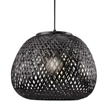 Ekologiczna lampa wisząca Zanzibar 329219 boho ażurowa czarna