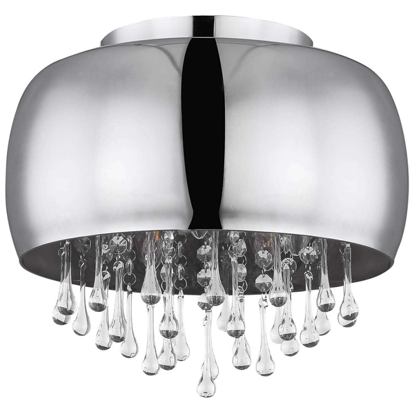 Sufitowa LAMPA glamour KALLA 15809D Globo szklana OPRAWA plafon pałacowy z kryształkami przezroczysty przydymiony chromowany
