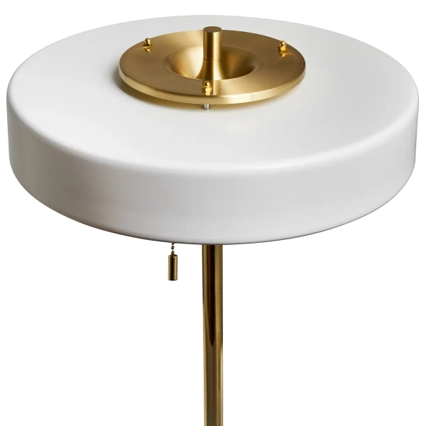 LAMPA podłogowa KKST-MF8872 WHITE okrągła OPRAWA stojąca metalowa złota biała