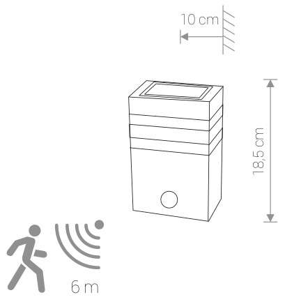 Ścienna LAMPA zewnętrzna RIO SENSOR 7017 Nowodvorski ogrodowa OPRAWA elewacyjna KINKIET z czujnikiem ruchu IP54 grafitowy