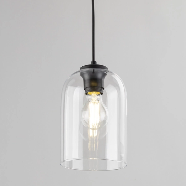 Zwisająca lampa do salonu Molly 10300 sopel transparentna czarna