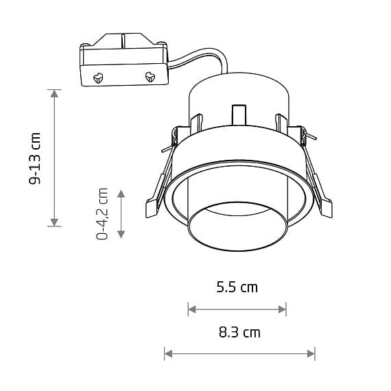 Kuchenna lampa podtynkowa Mono Slide 10797 Nowodvorski punktowa biała złota